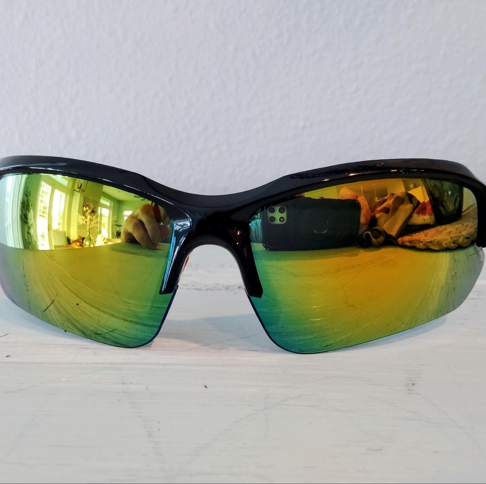 Black and Yellow Reflective Sunglasses
